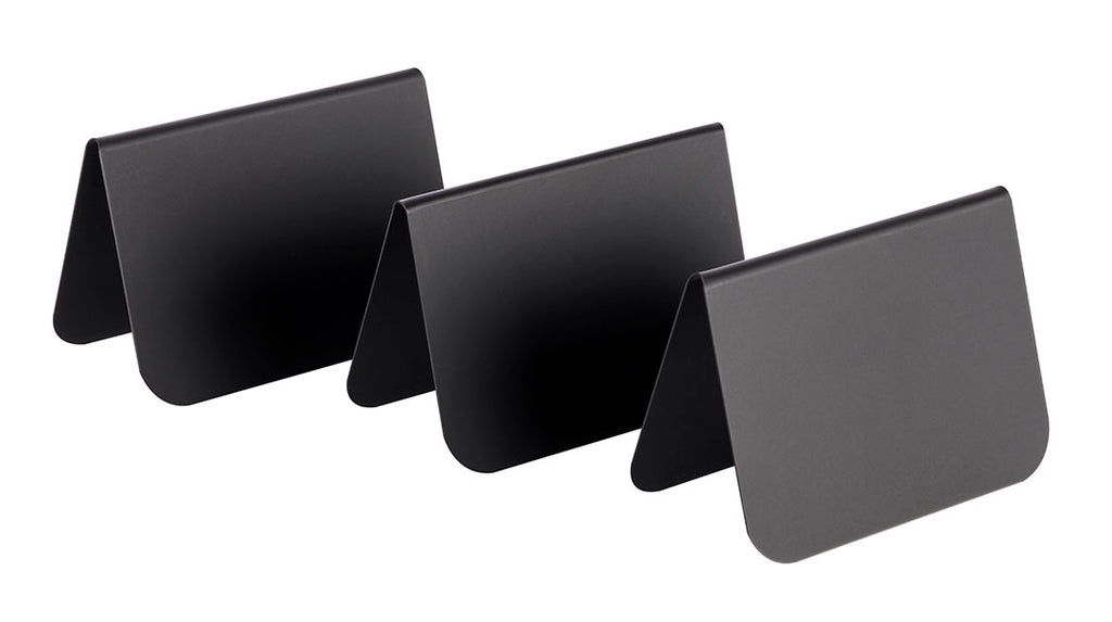 Tischaufsteller, 10er Set 7,5 x 3,5 cm, H: 5 cm PVC, schwarz