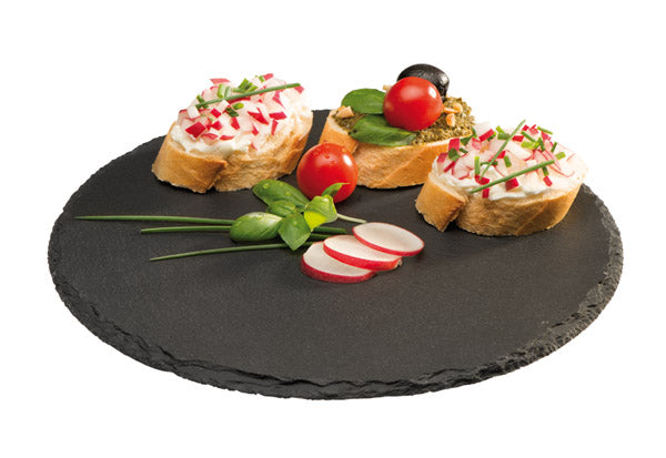 Naturschieferplatte Ø 28 cm Materialstärke 6-9 mm