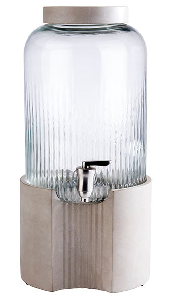 Getränkespender -ELEMENT- Ø 22 cm, H: 45 cm, 7 Liter Behälter aus Glas