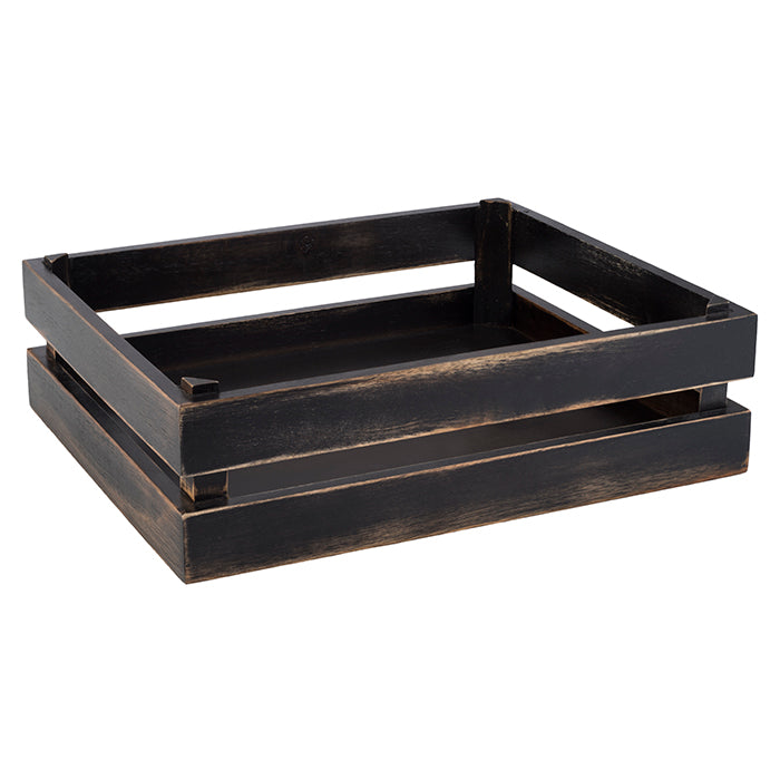 Holzbox -SUPERBOX- 35 x 29 cm, H: 10,5 cm Akazienholz, schwarz