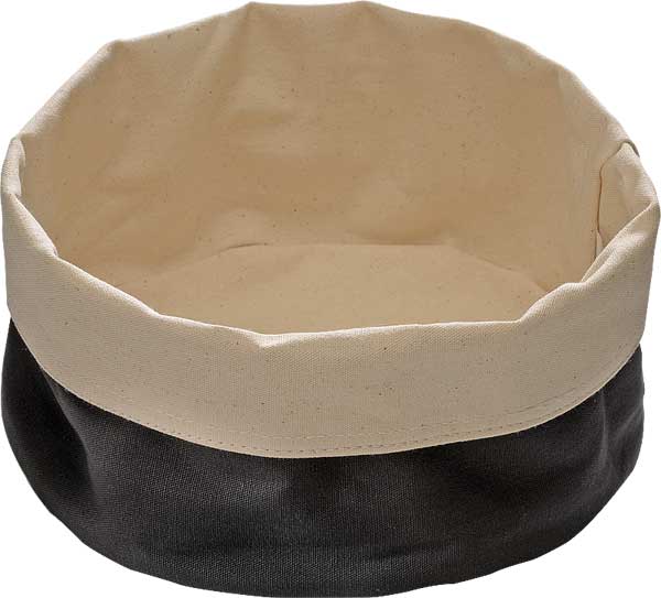 Brottasche Ø 17 cm, H: 11 cm Baumwolle, beige, schwarz