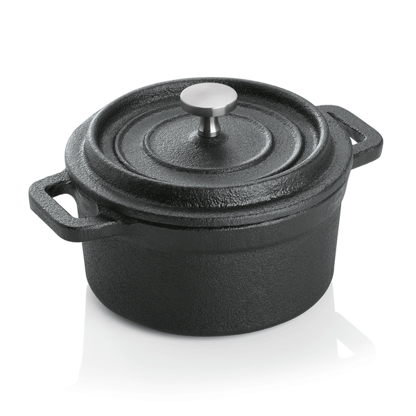 Cocotte, Ø 10 cm, schwarz, Gusseisen