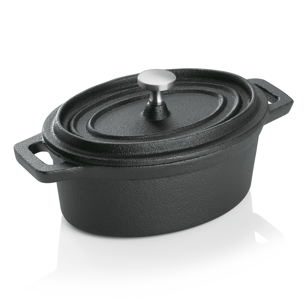 Cocotte, 12,5 x 9,5 x 6,5 cm, schwarz, Gusseisen