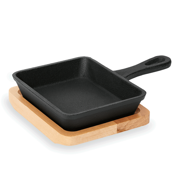 Mini Servierpfanne Cast Iron 35 mit Holz