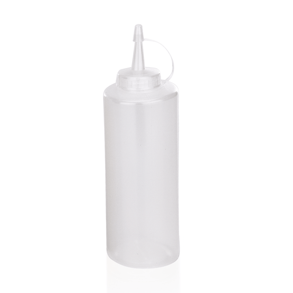 Quetschflasche, Ø 7 cm, 0,45 ltr., transparent,