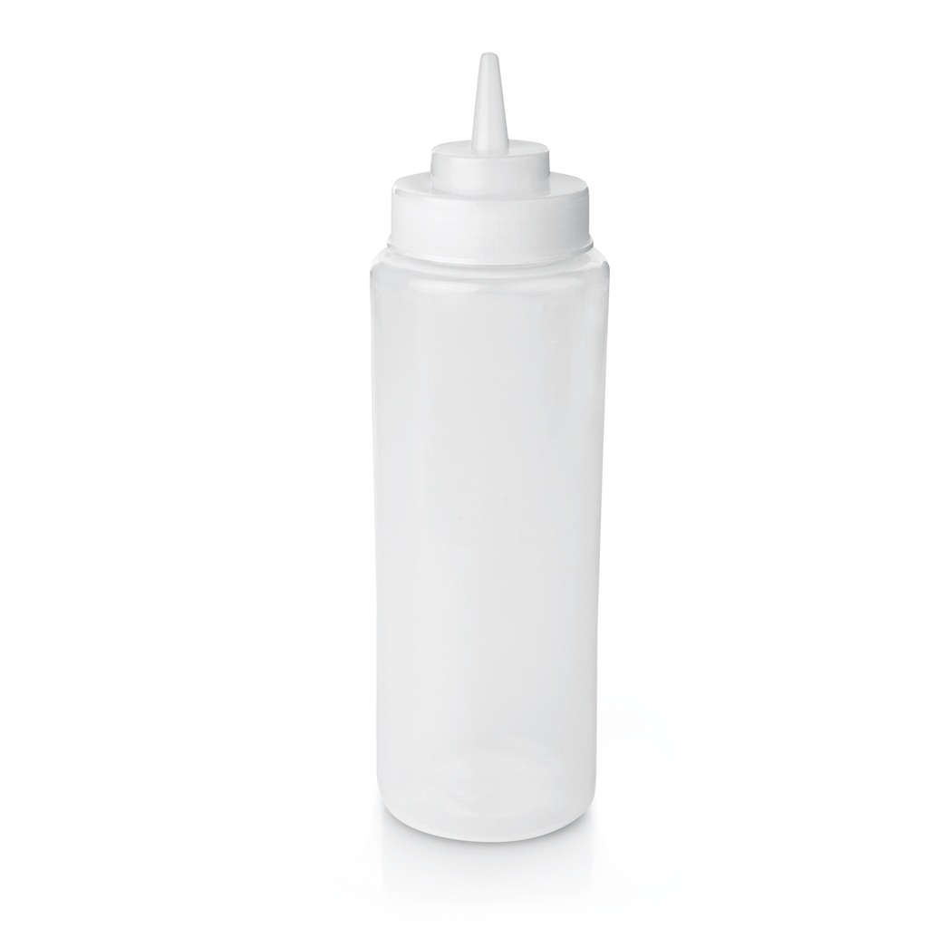 Quetschflasche, Ø 8 cm, 0,95 ltr., transparent,