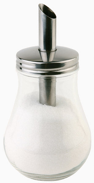 Zuckerdosierer Ø 8 cm, H: 15 cm, 250 ml Behälter aus Glas