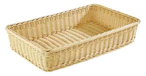 GN 1/1 Korb 53 x 32,5 cm, H: 10 cm Polypropylen, hellbeige