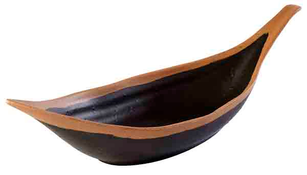 Blattschale -CROCKER- 30,5 x 10 cm, H: 7,5 cm Melamin, braun